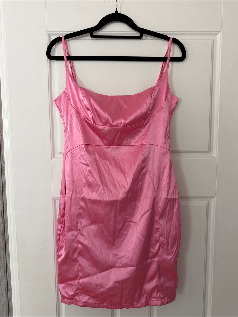 Satin Slip Dress in Pink